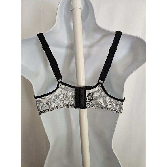 donna l'oren Bra Womens Black & White Lace Underwire Unpadded Size 38C - Picture 4 of 8